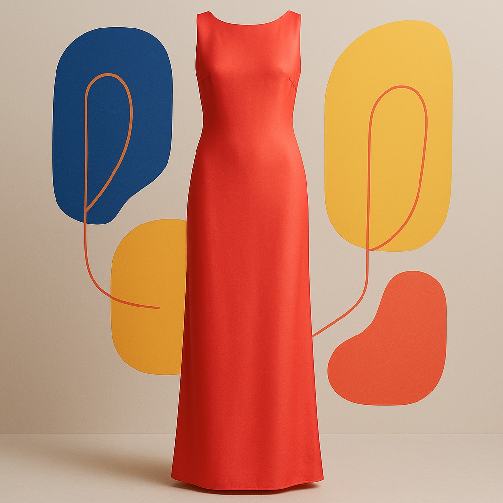 Coral Column Dress